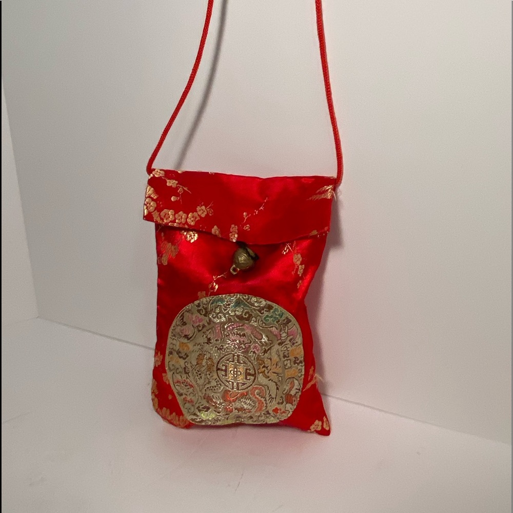 Oriental satin purse